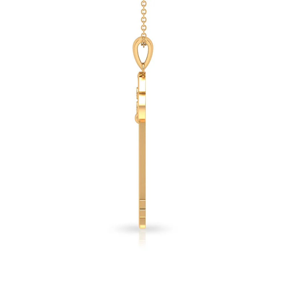 Cubic Zirconia Key Pendant Necklace