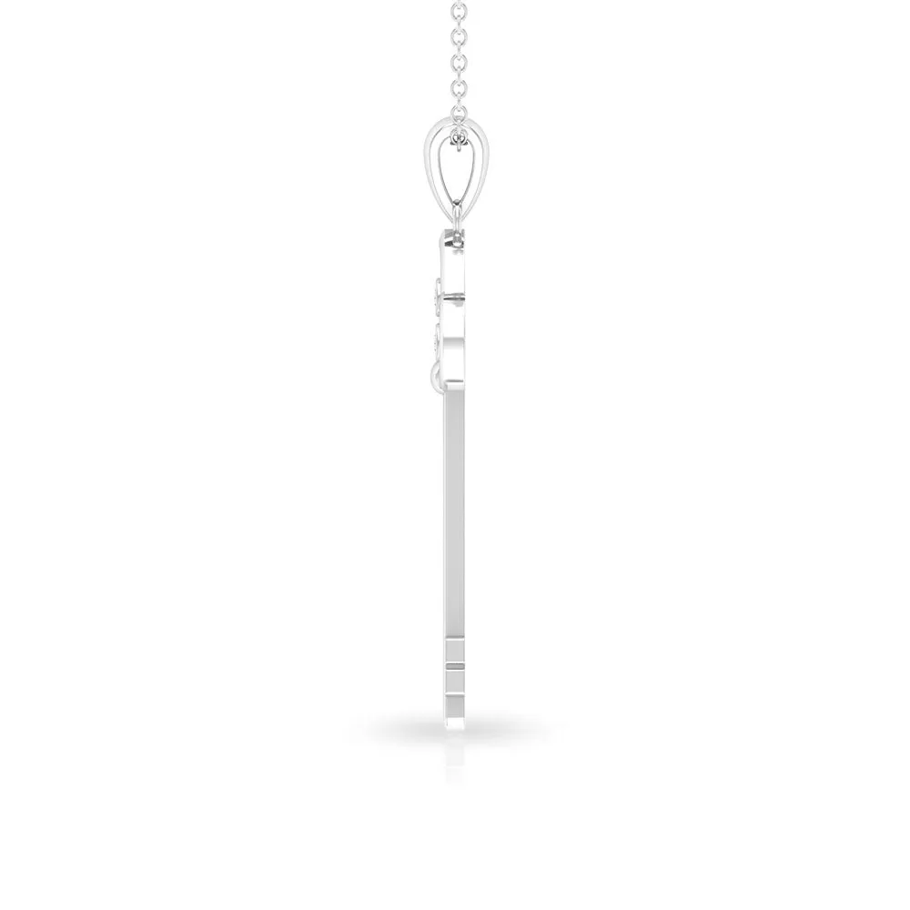 Cubic Zirconia Key Pendant Necklace