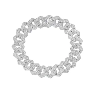 Diamond Bold Curb Chain Bracelet