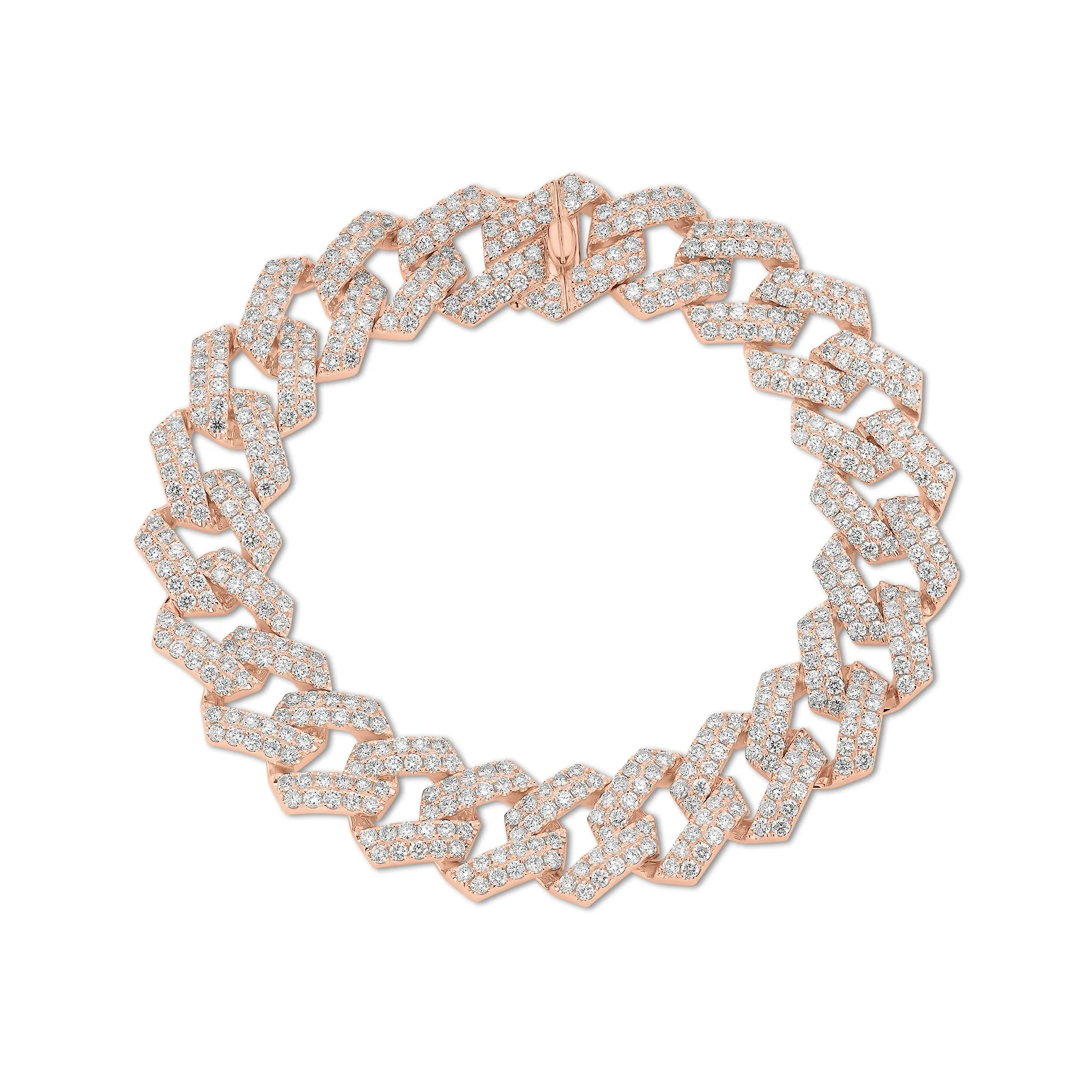 Diamond Bold Curb Chain Bracelet