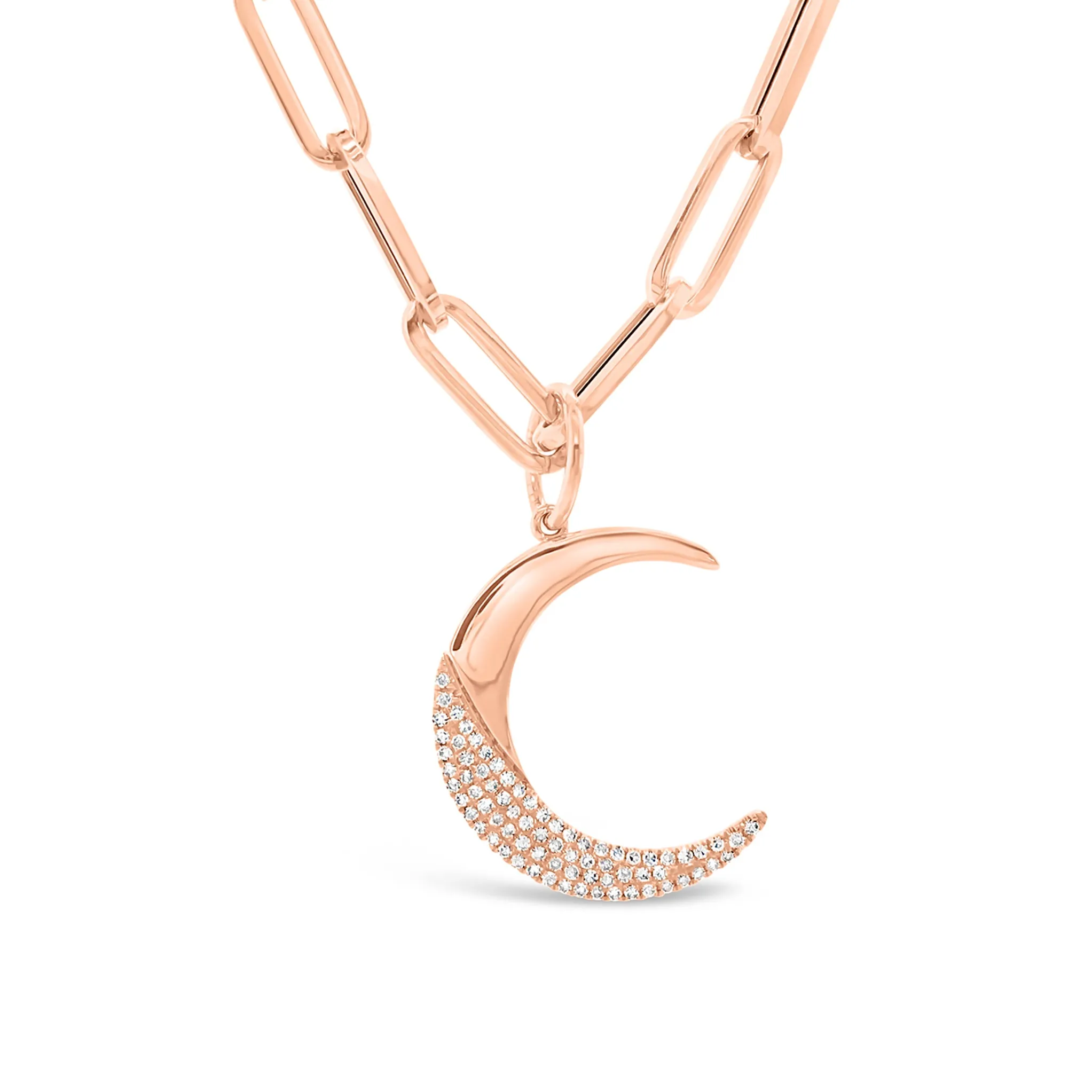 Diamond Crescent Moon Pendant Charm