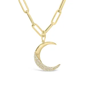 Diamond Crescent Moon Pendant Charm