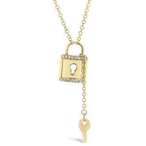 Diamond Lock & Key Pendant