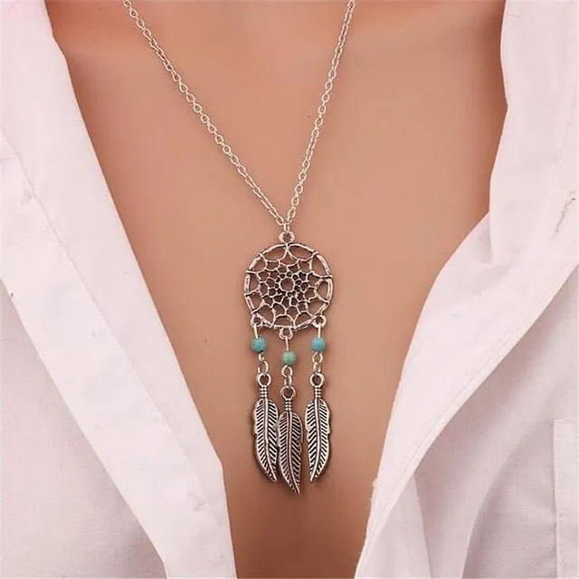 Dreamcatcher Pendant Mandala Lotus Necklaces