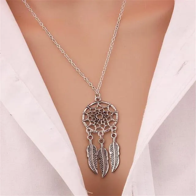 Dreamcatcher Pendant Mandala Lotus Necklaces