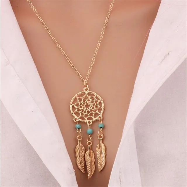 Dreamcatcher Pendant Mandala Lotus Necklaces