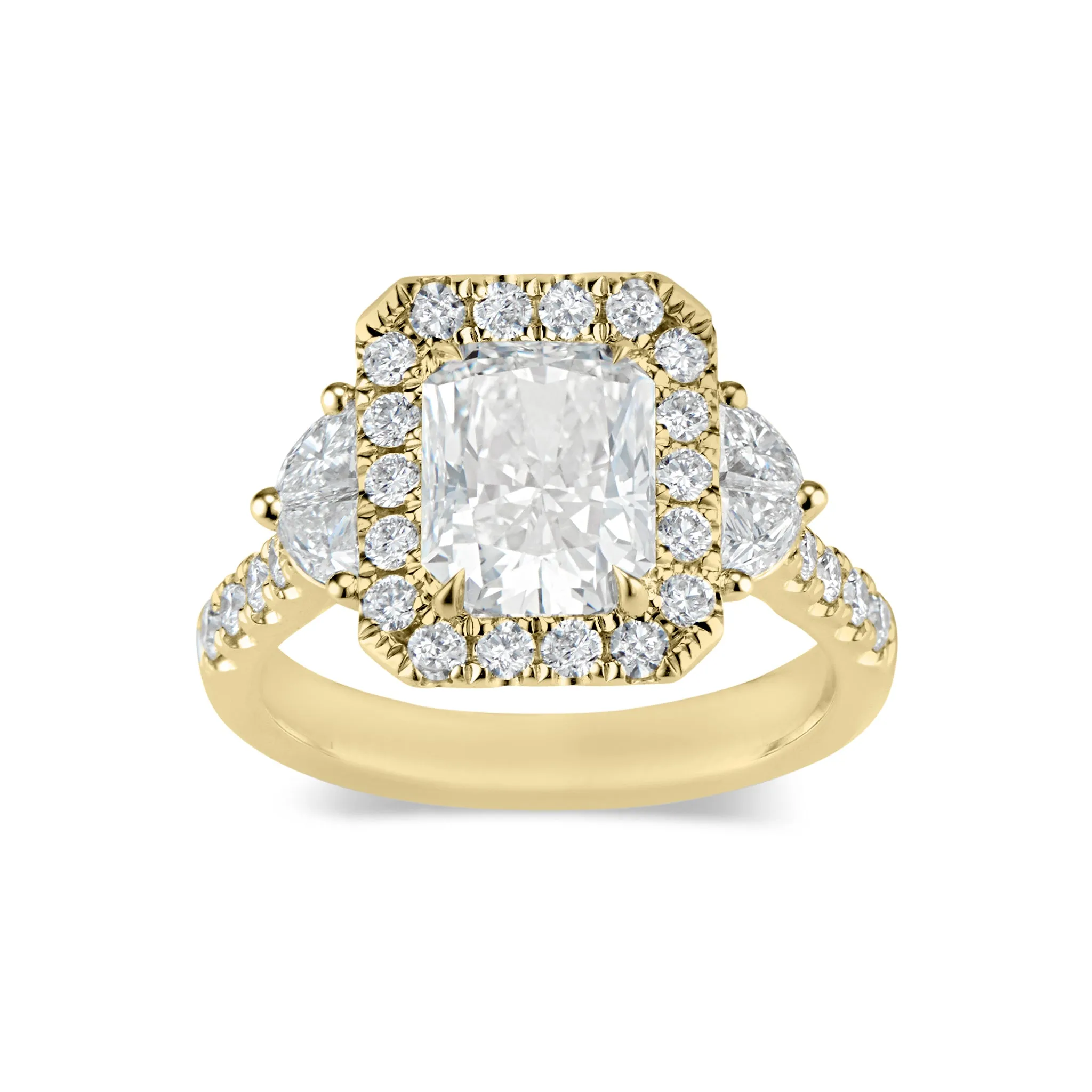 Elongated Radiant-Cut Diamond Engagement Ring