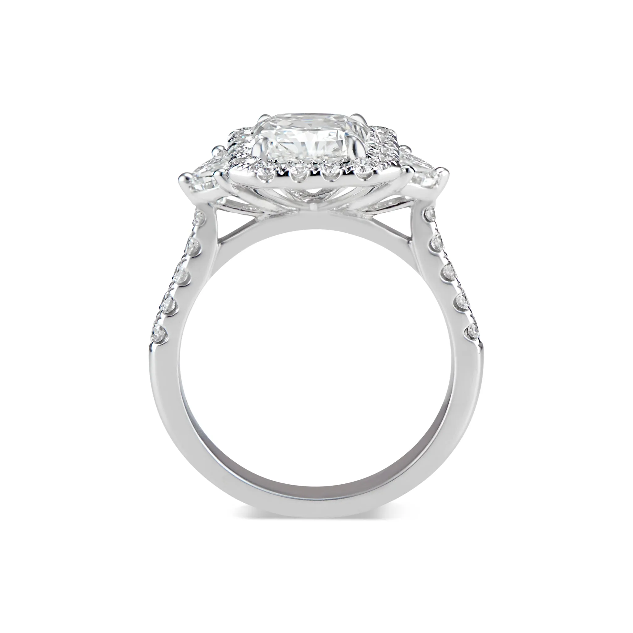 Elongated Radiant-Cut Diamond Engagement Ring