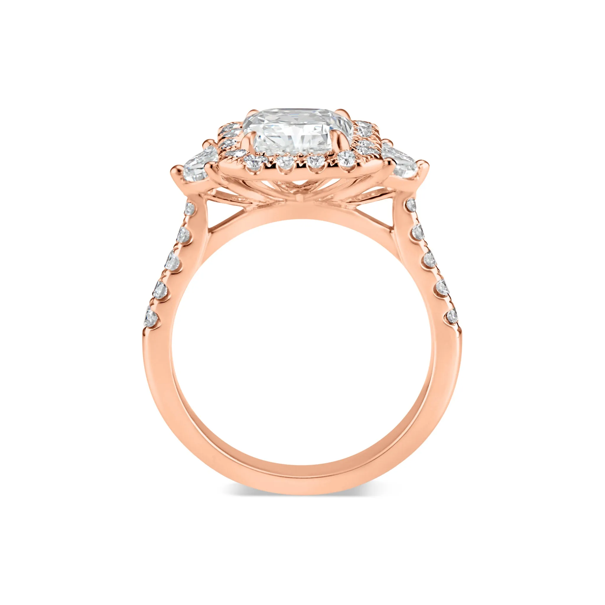 Elongated Radiant-Cut Diamond Engagement Ring