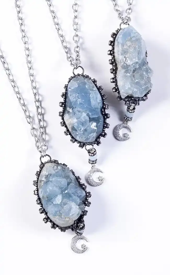 Ephemeral Celestite Crystal Necklace