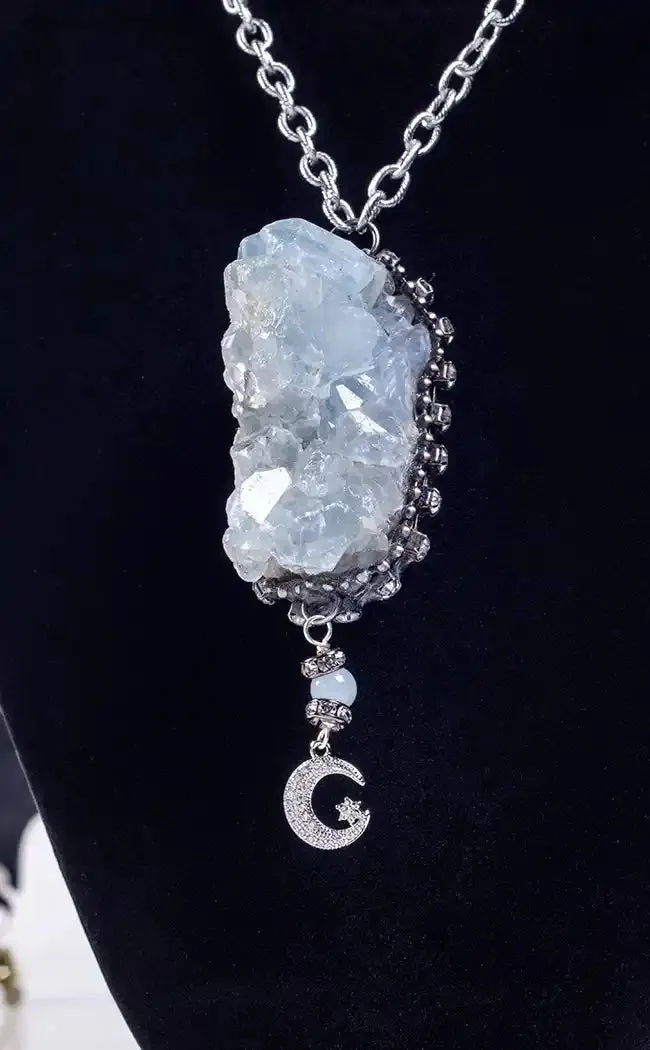 Ephemeral Celestite Crystal Necklace