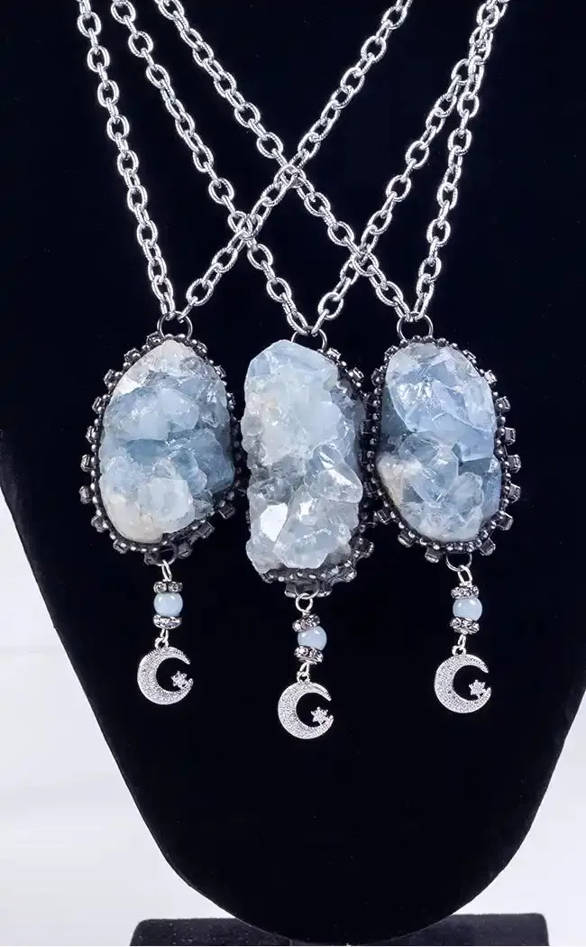 Ephemeral Celestite Crystal Necklace