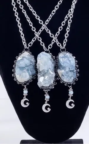 Ephemeral Celestite Crystal Necklace