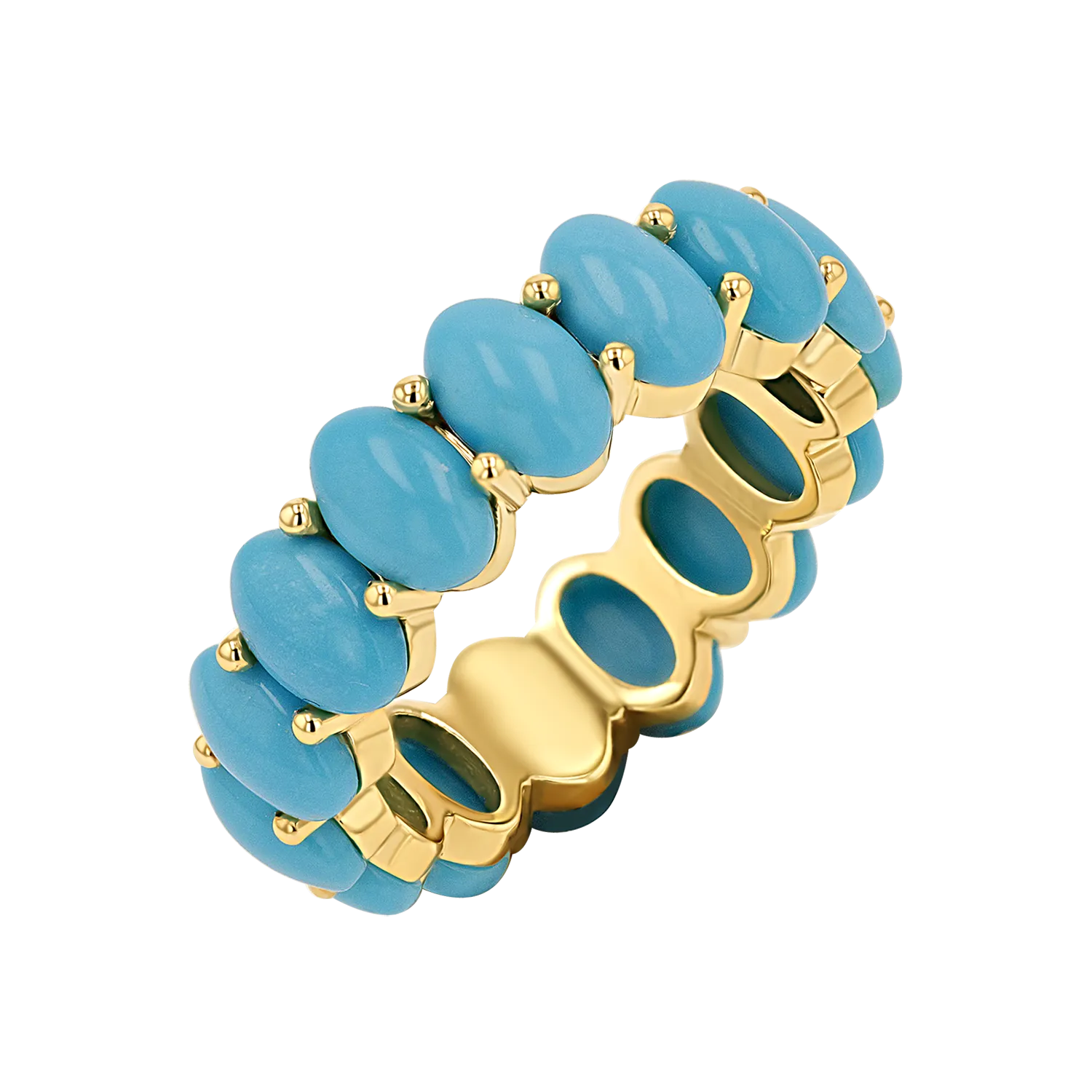 Genuine Turquoise Oval Eternity Band