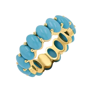 Genuine Turquoise Oval Eternity Band