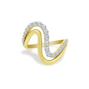 Gold & Diamond Wavy Ring