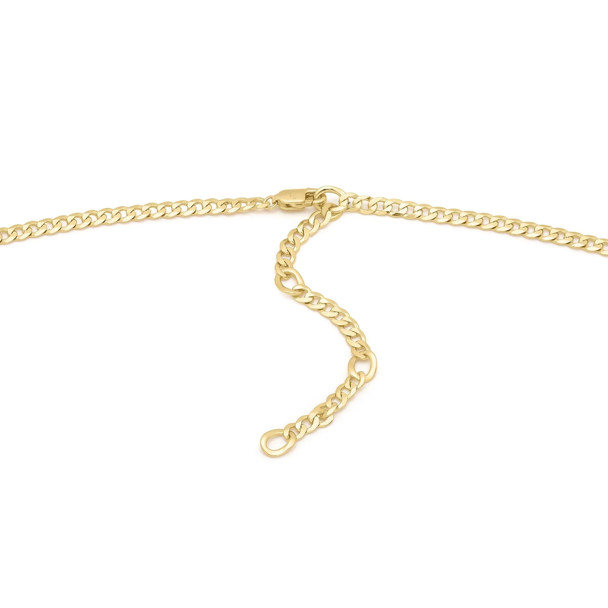 Gold Curb Chain Charm Connector Necklace