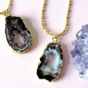 Gold Dipped Geode Slice Chokers