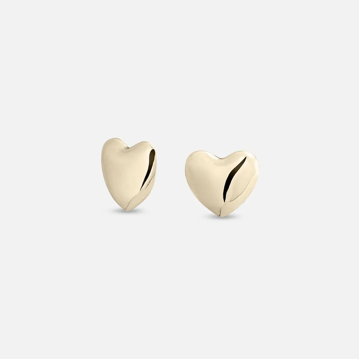 Gold Plated Voluptuous Heart Earrings, Small