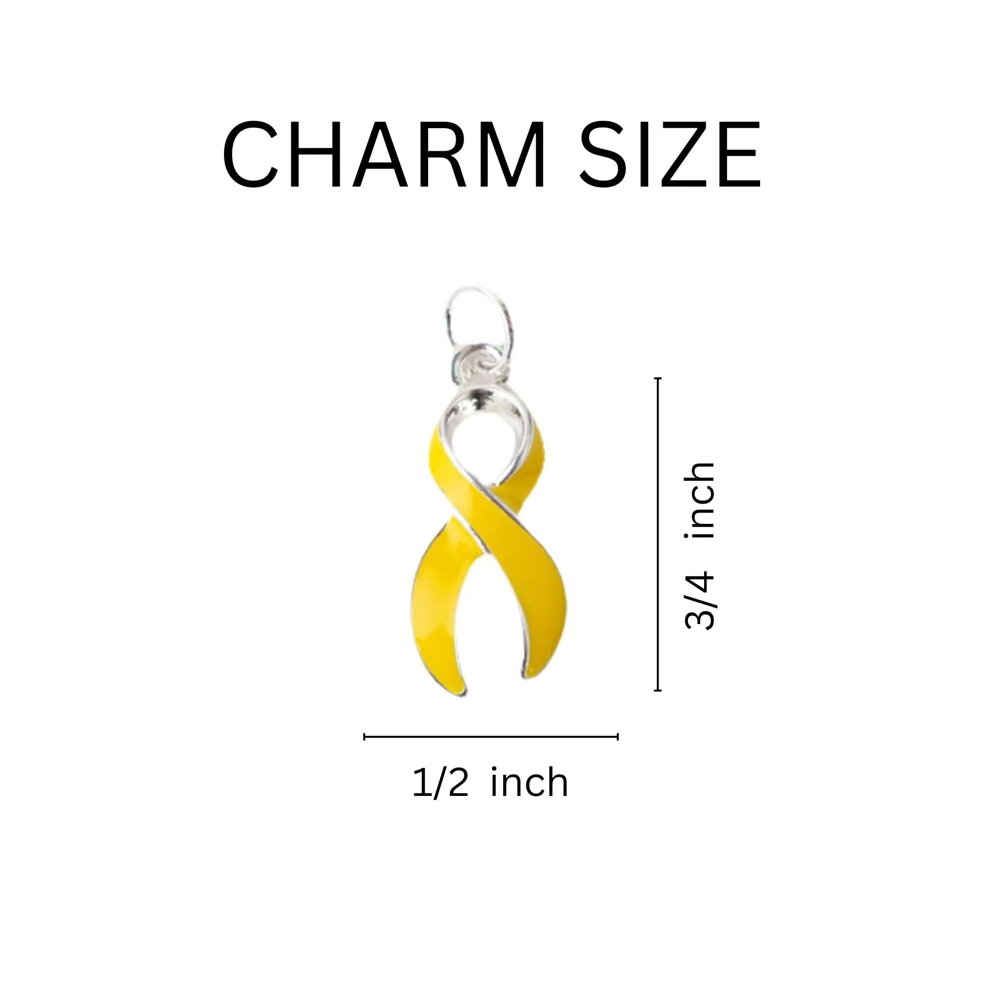 Gold Ribbon Chunky Charm Awareness Bracelets