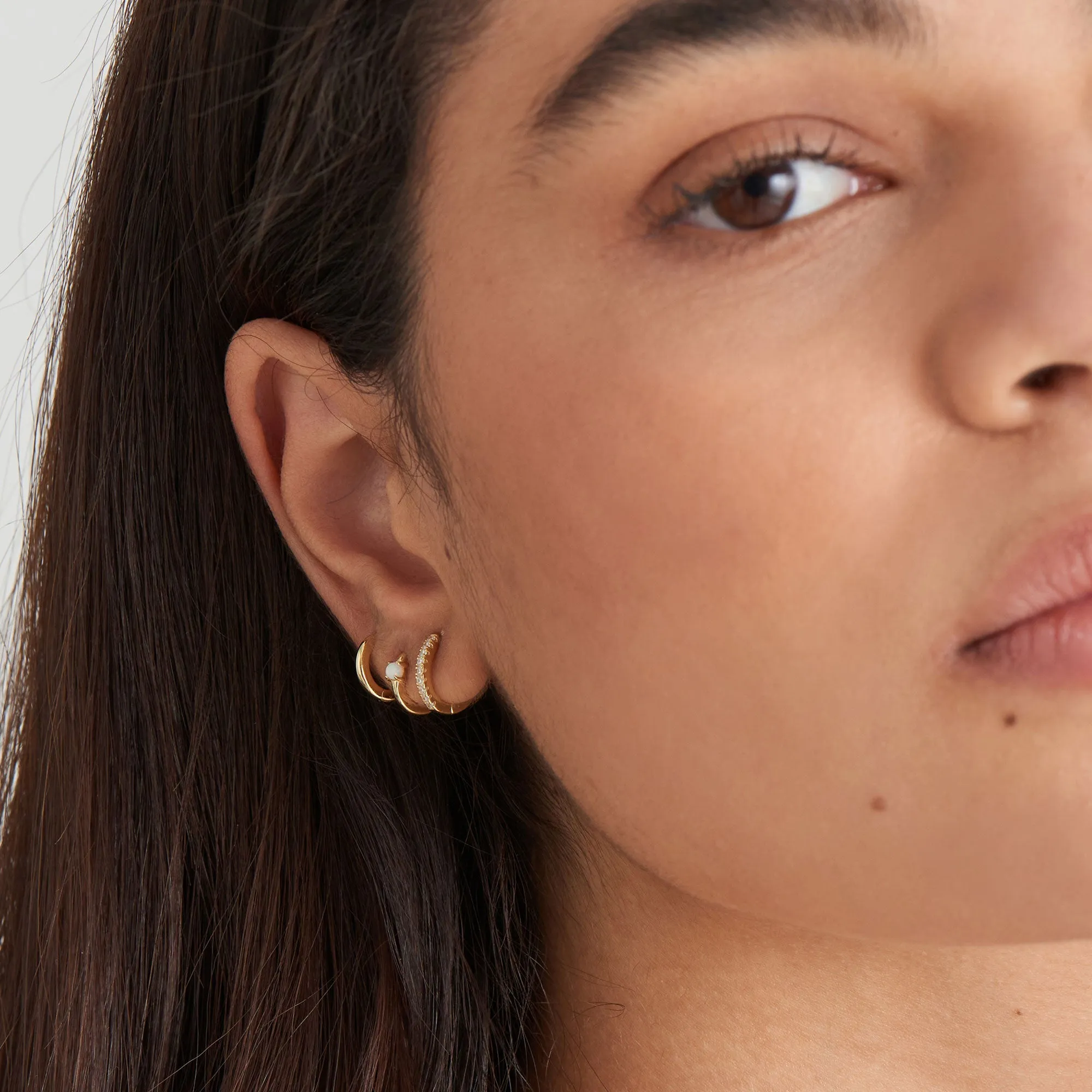 Gold Smooth Huggie Hoop Earrings