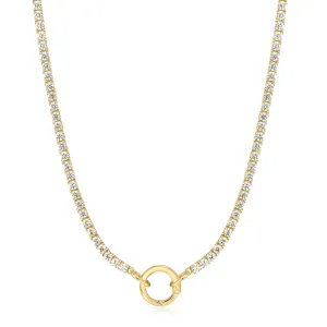 Gold Sparkle Chain Charm Connector Necklace