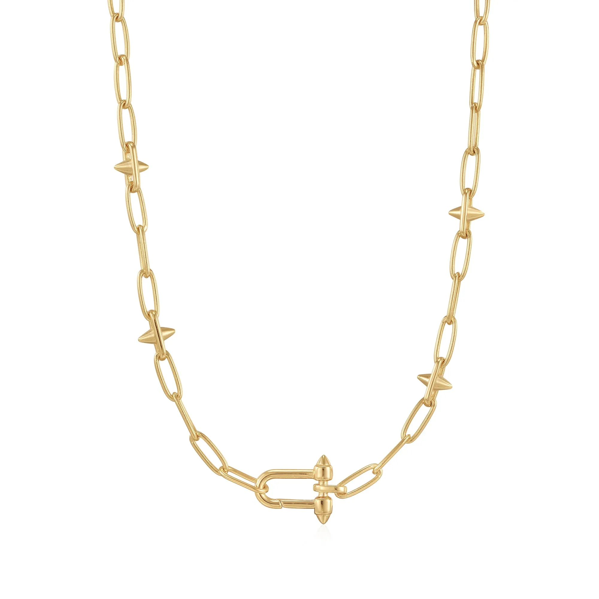 Gold Stud Link Charm Necklace