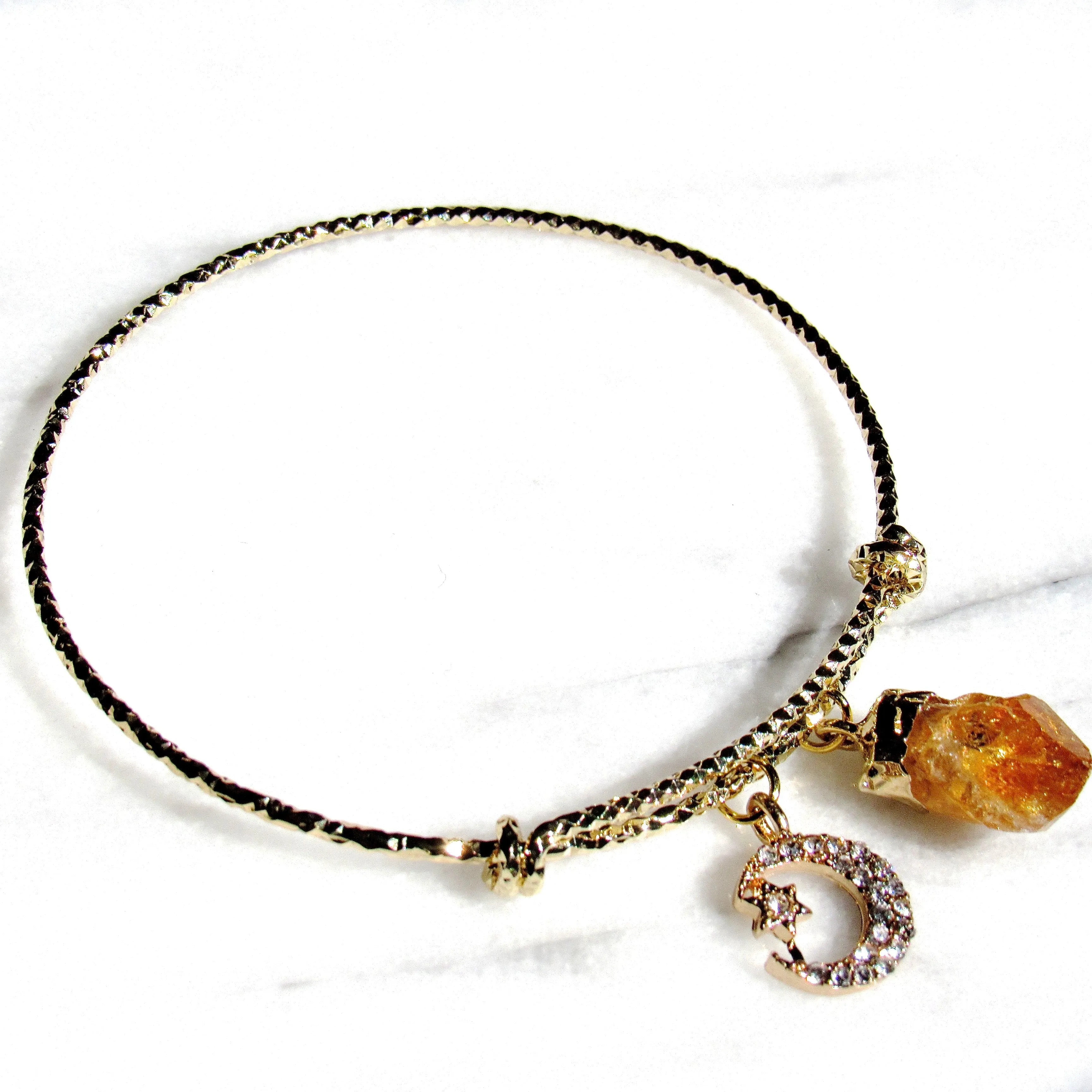 Golden Stardust Citrine Bangles