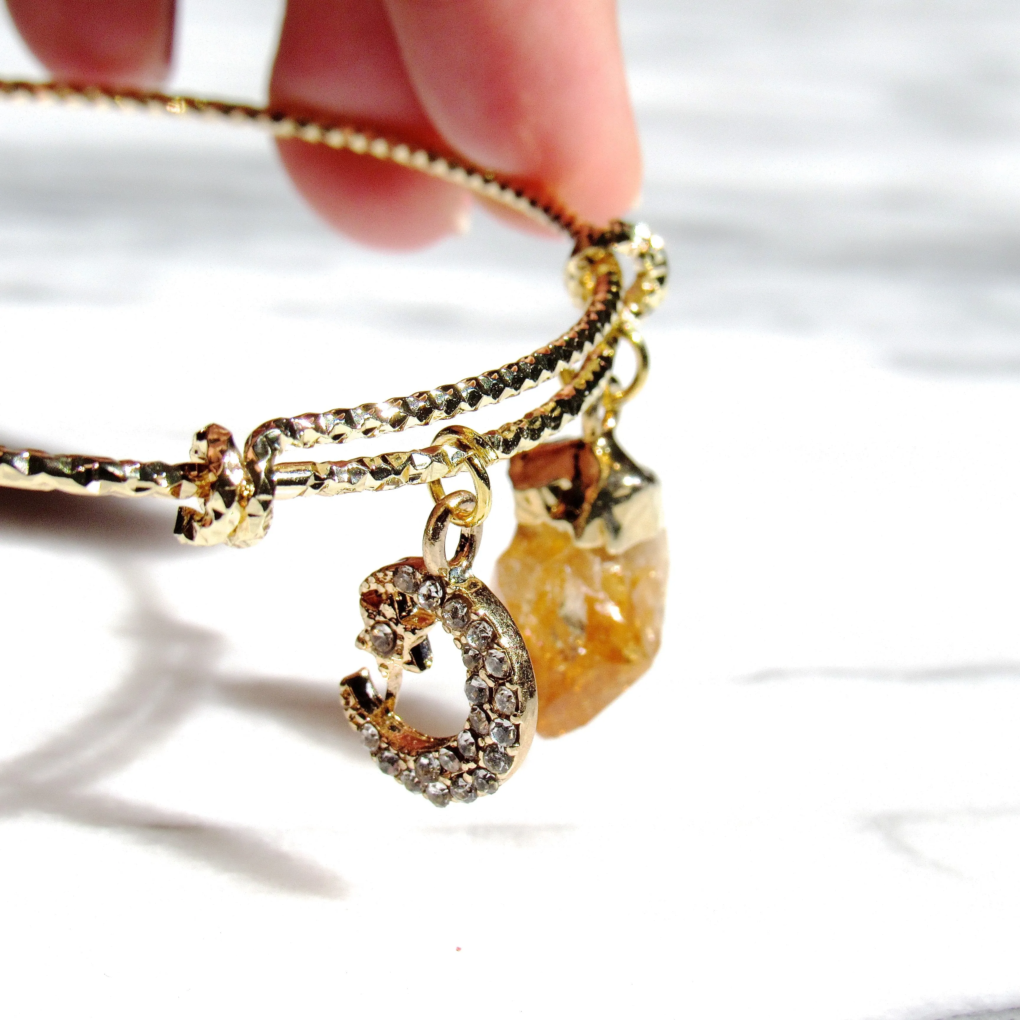 Golden Stardust Citrine Bangles