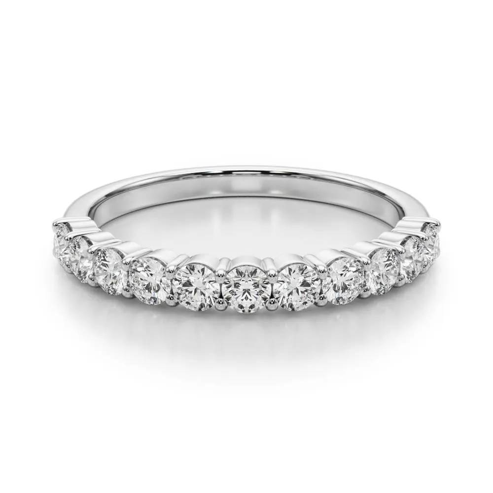 Half Charlene Women's Diamond Double Prong Wedding Ring