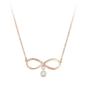 Infinity Solid Opal Necklace / Pendant