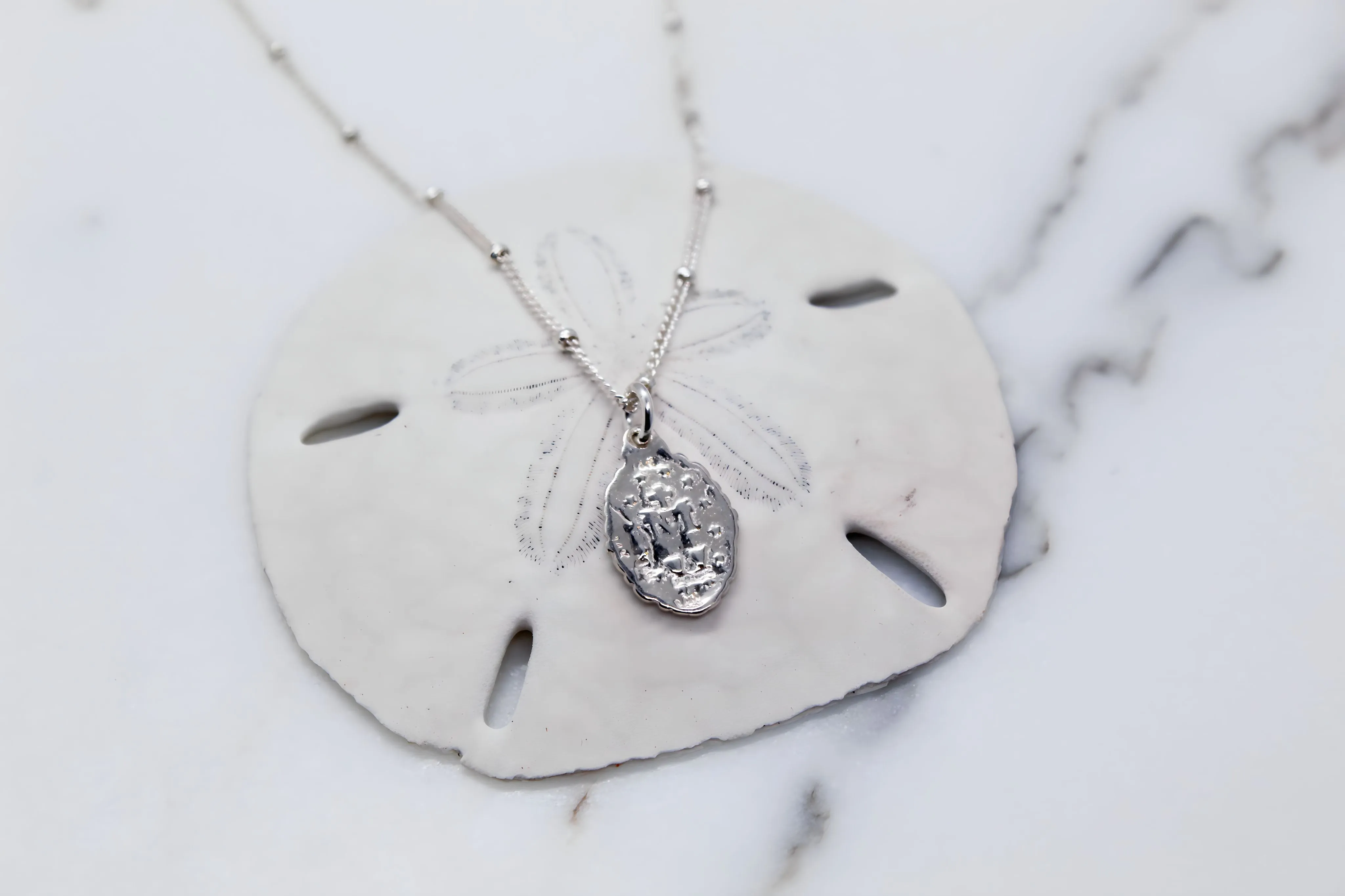 Intricate Miraculous medal necklace-Silver