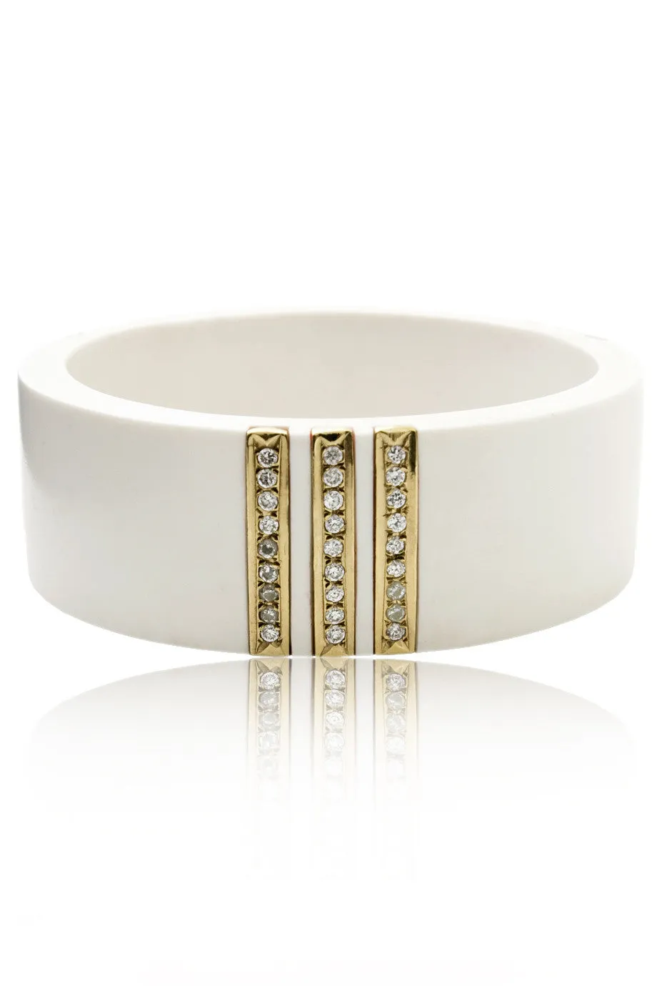 ISHARYA LILLY White Resin Bangle Bracelet