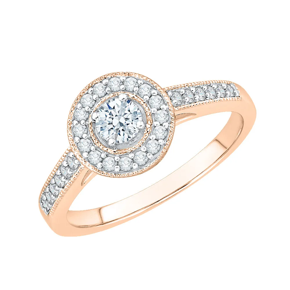 KATARINA 1/2 cttw Diamond Halo Engagement Ring