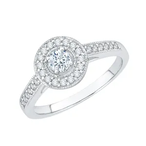 KATARINA 1/2 cttw Diamond Halo Engagement Ring