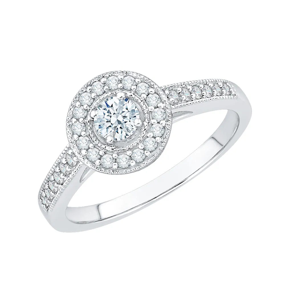 KATARINA 1/2 cttw Diamond Halo Engagement Ring