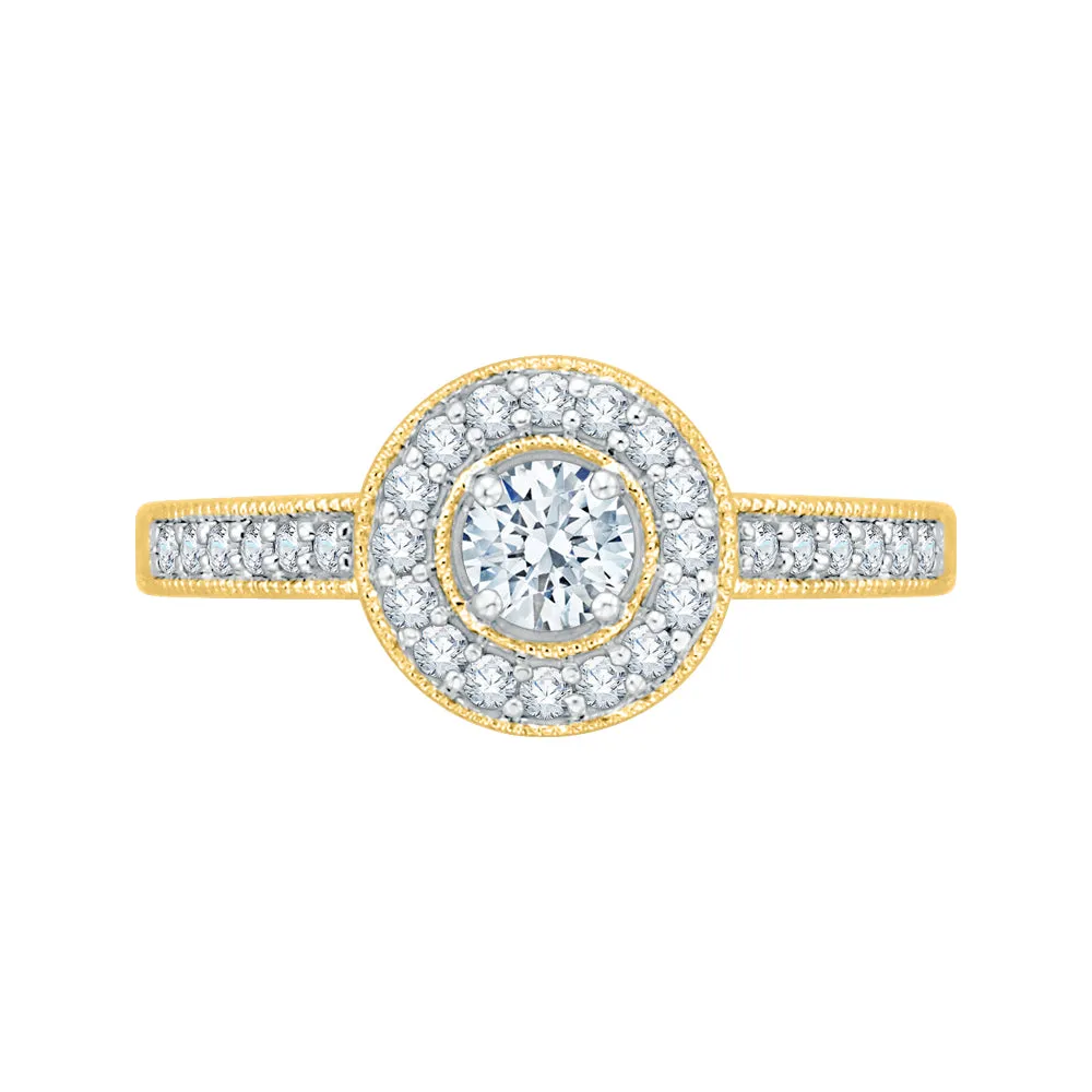 KATARINA 1/2 cttw Diamond Halo Engagement Ring