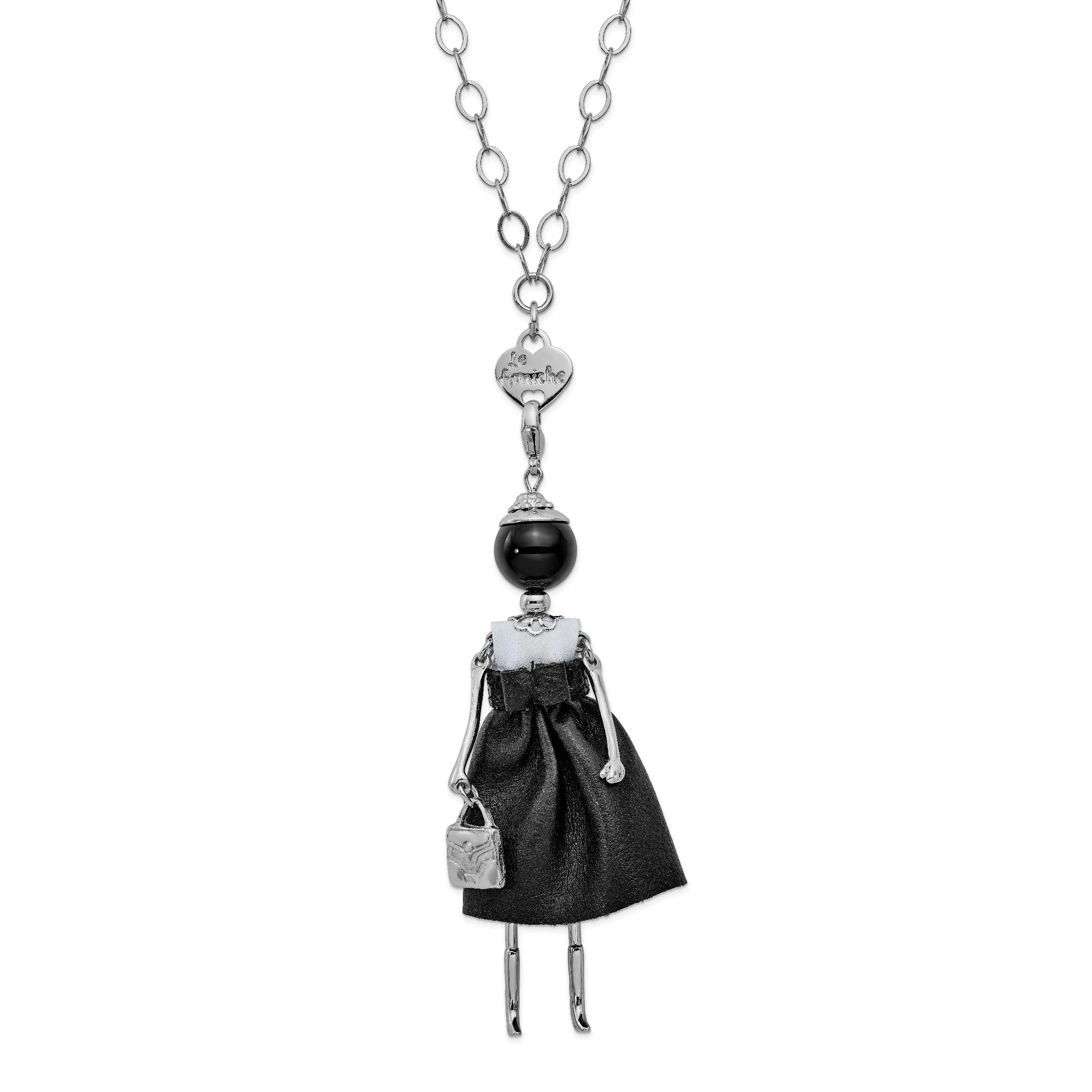 Le Amiche Swarovski Onyx Doll Charm Chain