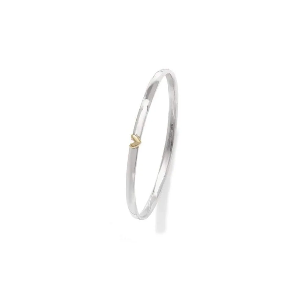 Linda Macdonald Silver 9ct heart bangle