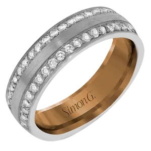 Men's Wedding Band In 14k Or 18k Gold With Diamonds