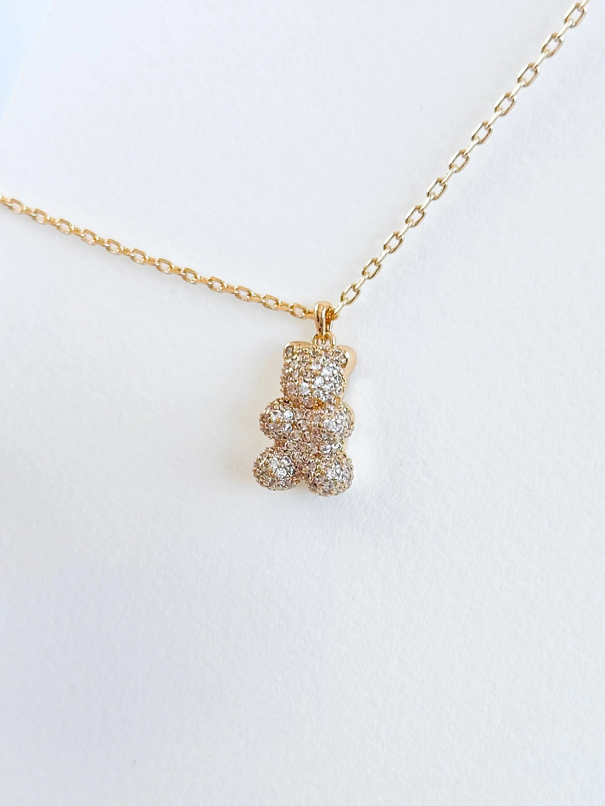 Micropave Bear Necklace