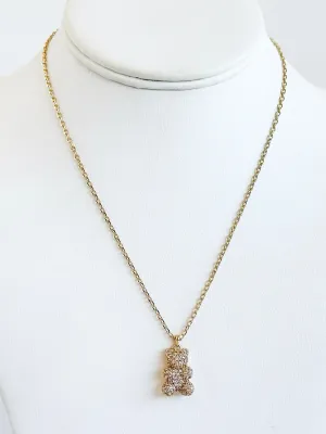 Micropave Bear Necklace