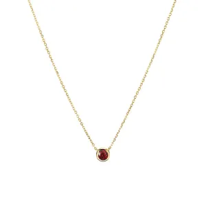 Minimalist Bezel Set 12 Birthstones Necklace