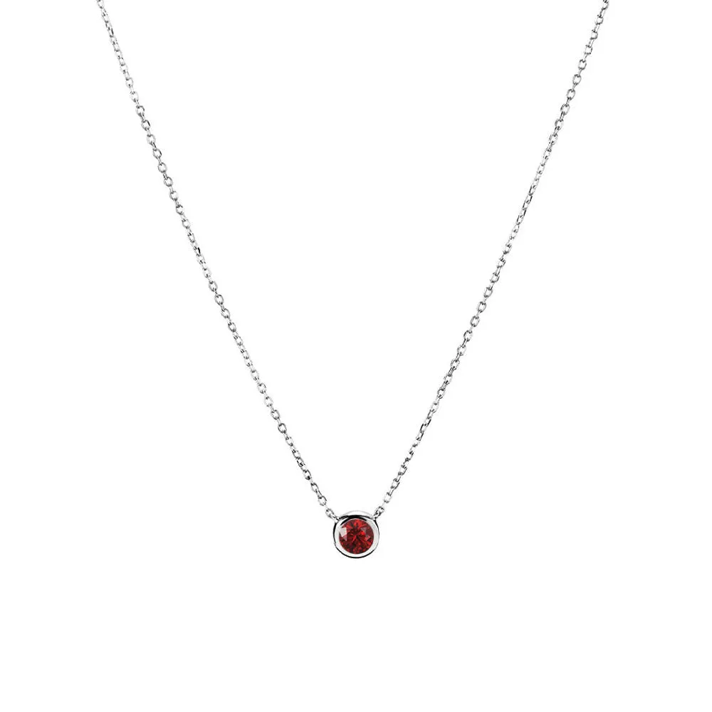 Minimalist Bezel Set 12 Birthstones Necklace