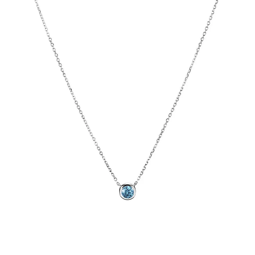 Minimalist Bezel Set 12 Birthstones Necklace