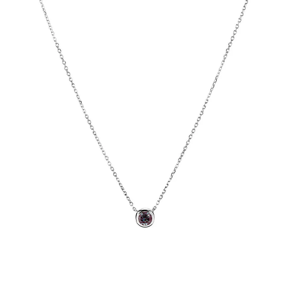 Minimalist Bezel Set 12 Birthstones Necklace