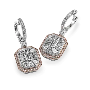 Mosaic Earrings in 18k Gold with Diamonds