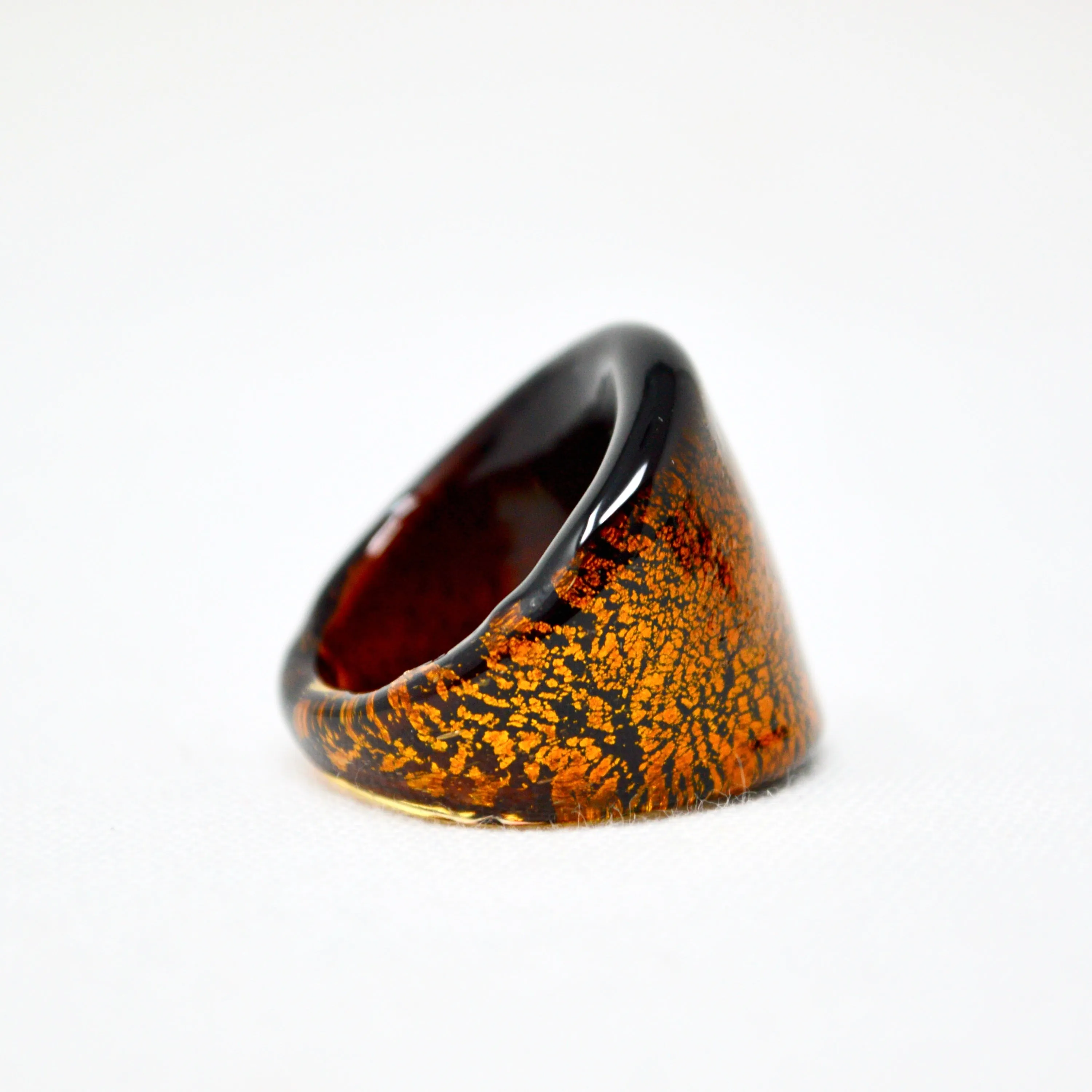 Murano Glass Mistero Statement Rings, Made in Italy