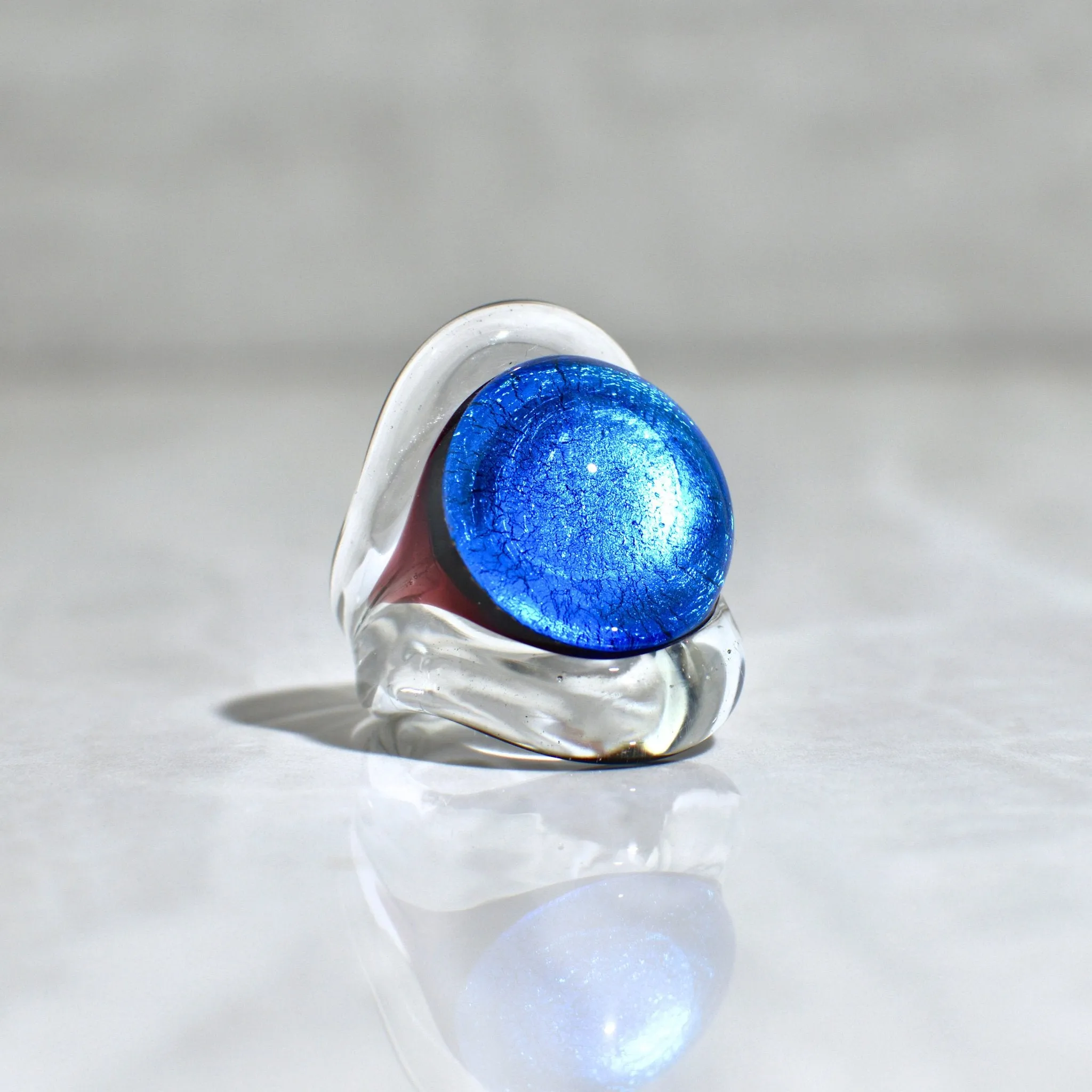 Murano Glass Occhio Statement Rings, Made in Italy