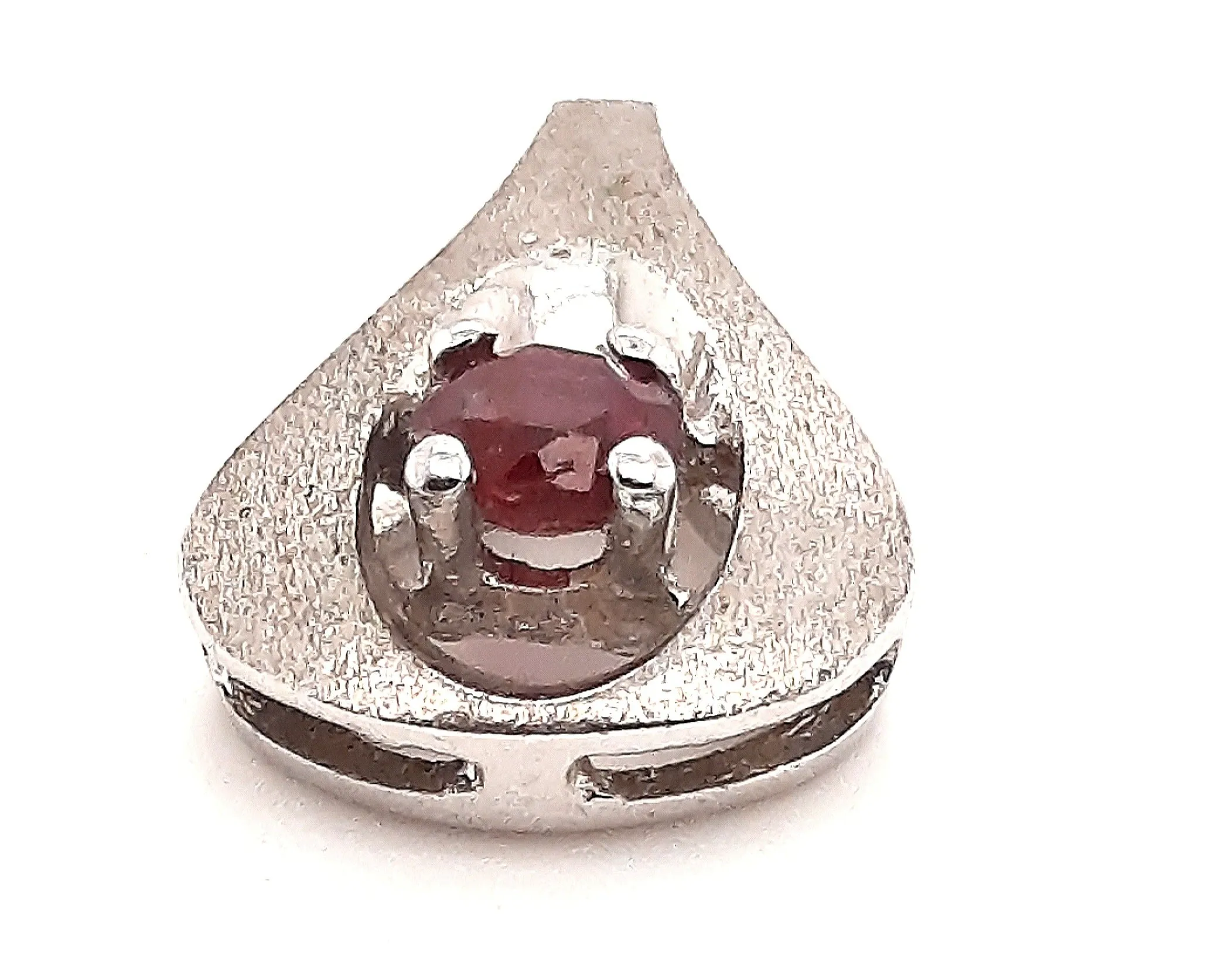 Natural Ruby and14ct White Gold Pendant